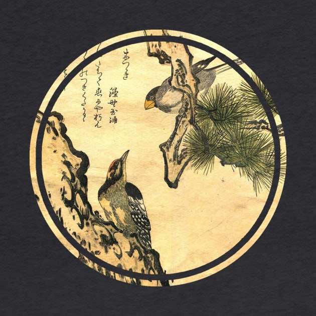 Old Japanese painting birds 2 by Bearpear